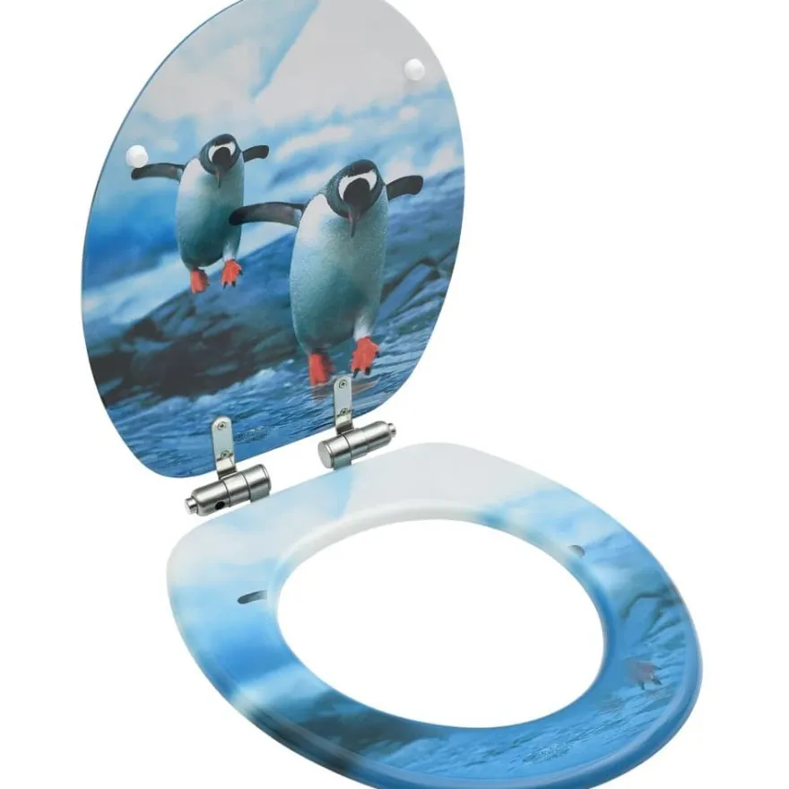 WC-istuimen kansi soft-close MDF pingviinikuosi