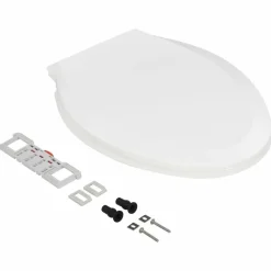 WC-istuimen kansi soft-close valkoinen, kapeneva, pikakiinnityksellä, asennusreikiin Ø15 mm