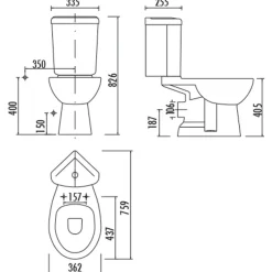 WC-istuin Creavit Corner, soft-close -kannella, kaksoishuuhtelu
