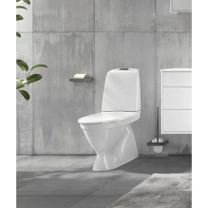 WC-istuin Gustavsberg Nautic 1500, Hygienic Flush kaksoishuuhtelu piilo S-lukko, + istuinkansi Nautic 9M26, valkoinen