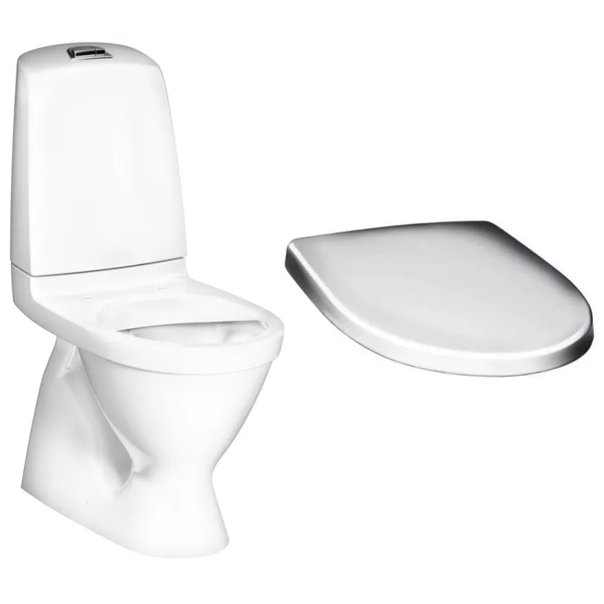 WC-istuin Gustavsberg Nautic 1500, Hygienic Flush kaksoishuuhtelu piilo S-lukko, + istuinkansi Nautic 9M26, valkoinen