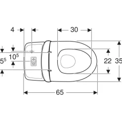 WC-istuin IDO Standard, piilo-S-lukko, 2-huuhtelu, huuhtelukaulukseton, sis. kansi