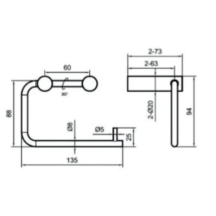WC-Paperiteline Scandtap Steel Style Shadow