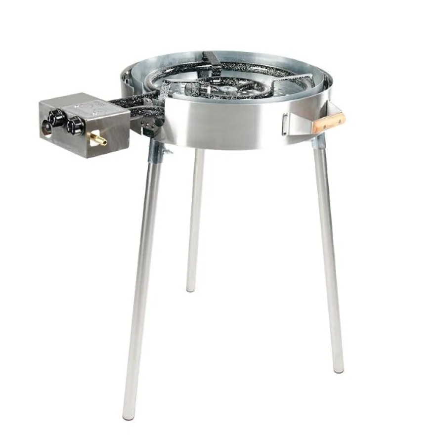 Wokkisetti GrillSymbol PRO-545 inox Ø54 cm kaasupoltin säädinletkusetti