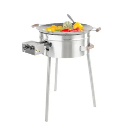 Wokkisetti GrillSymbol PRO-545 inox Ø54 cm kaasupoltin säädinletkusetti