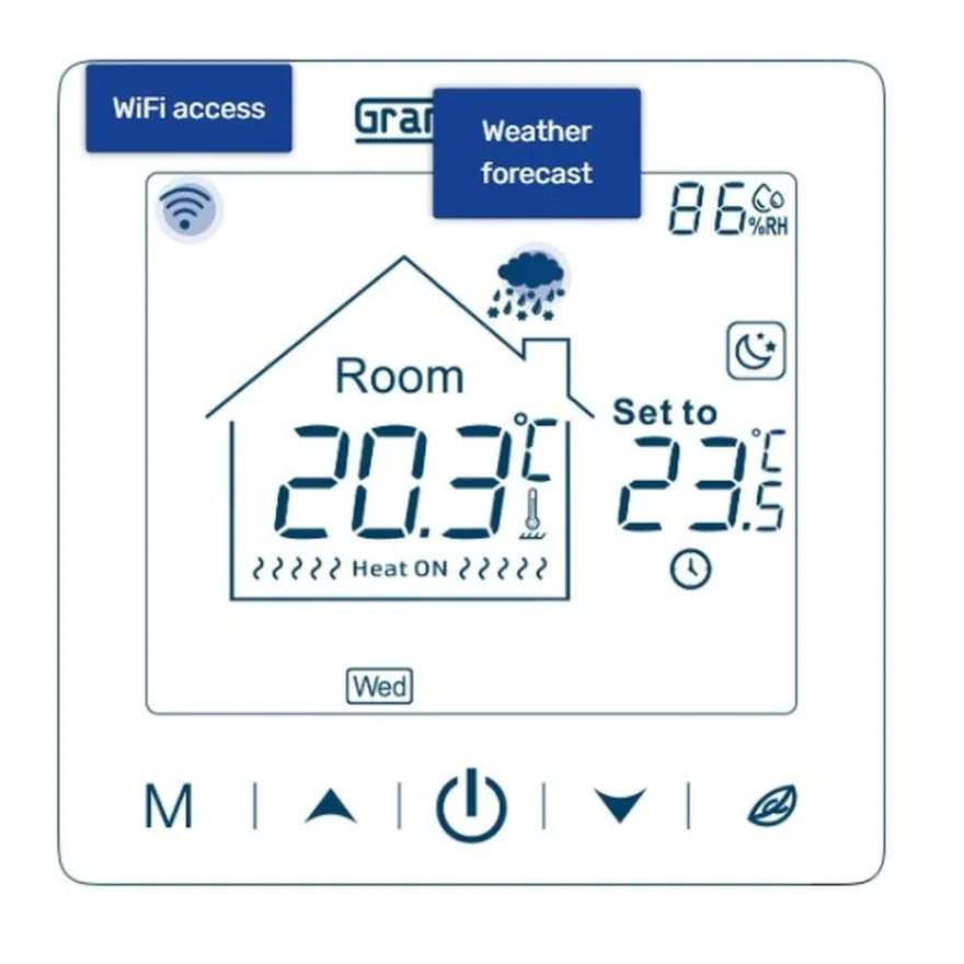 Yhdistelmätermostaatti Grand Meyer SN-15, 16 A, WiFi, samppanja