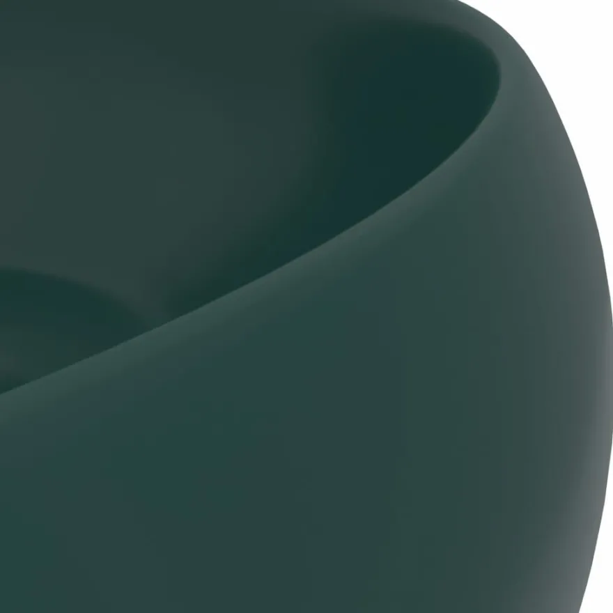 Ylellinen pesuallas pyöreä matta tummanvihreä 40x15 cm