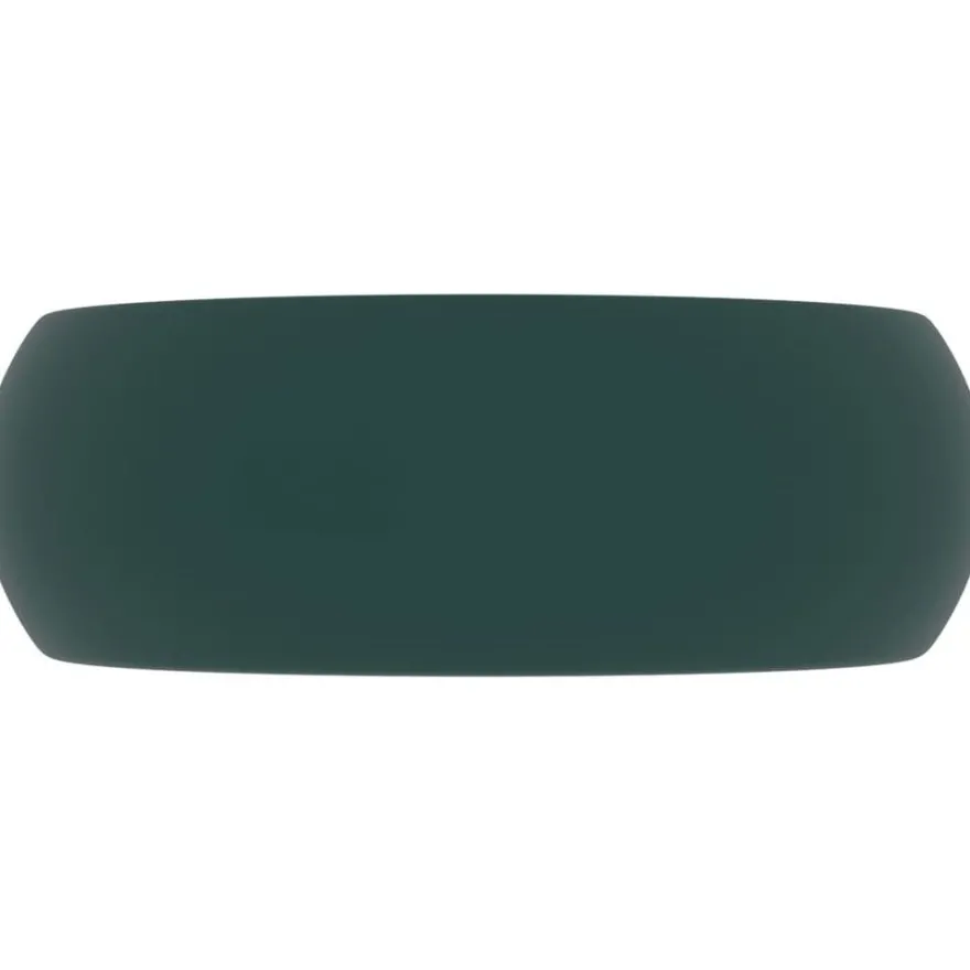 Ylellinen pesuallas pyöreä matta tummanvihreä 40x15 cm