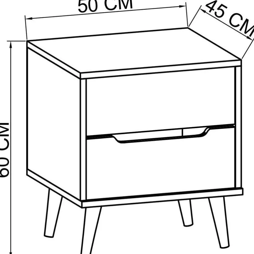 Yöpöytä Linento Furniture Flora, 50x44cm