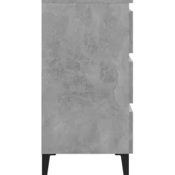 Yöpöytä metallijaloilla, betoninharmaa, 40x35x69cm